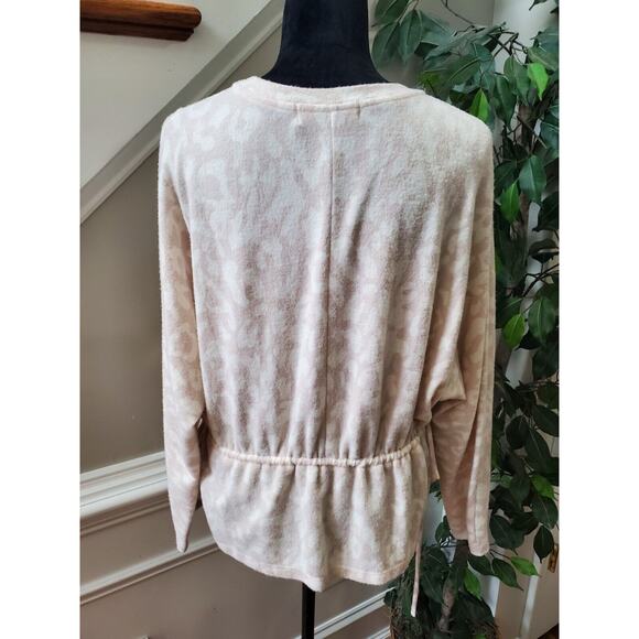 Fab'rik Women's Beige Polyester Round Neck Long Sleeve Casual Top Blouse Size M - Picture 6 of 11